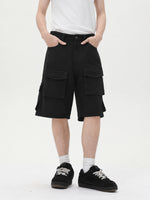 Retro Washed Multi-pocket Cargo Shorts