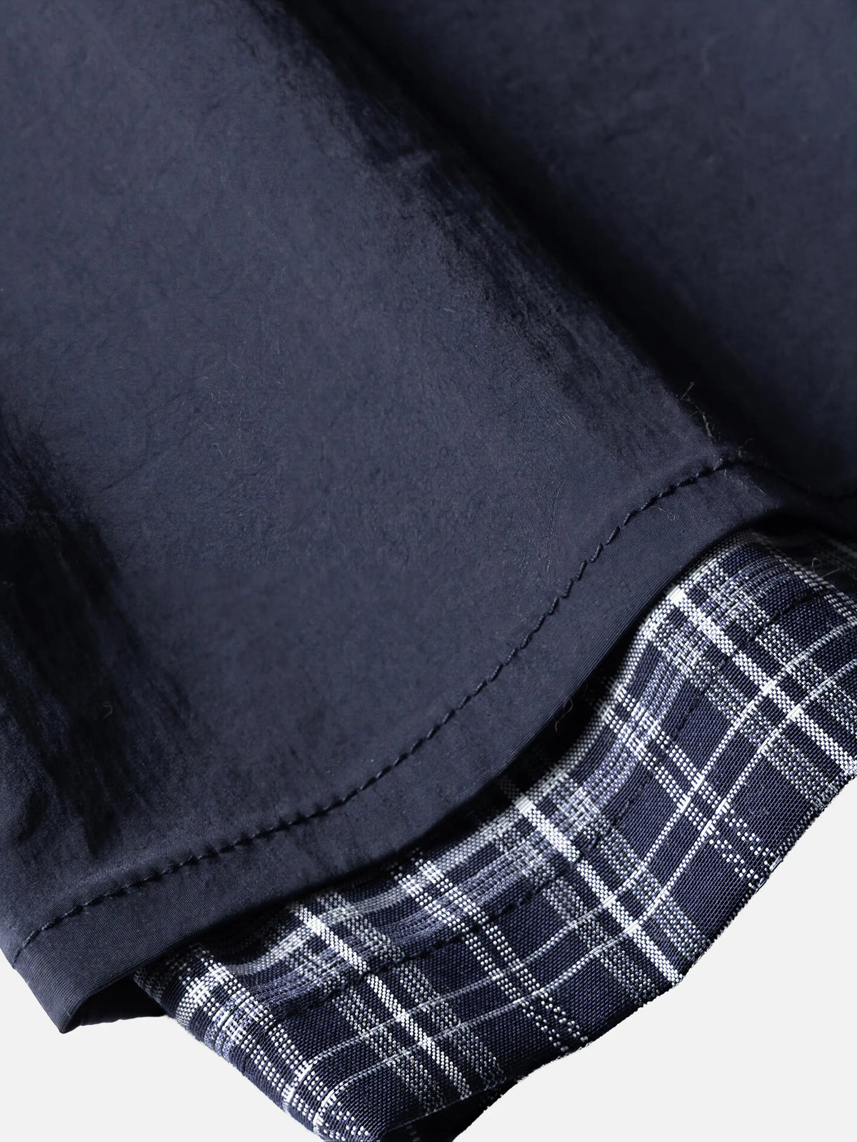 Retro Plaid Faux Two-piece Spliced short-sleeve Shirt