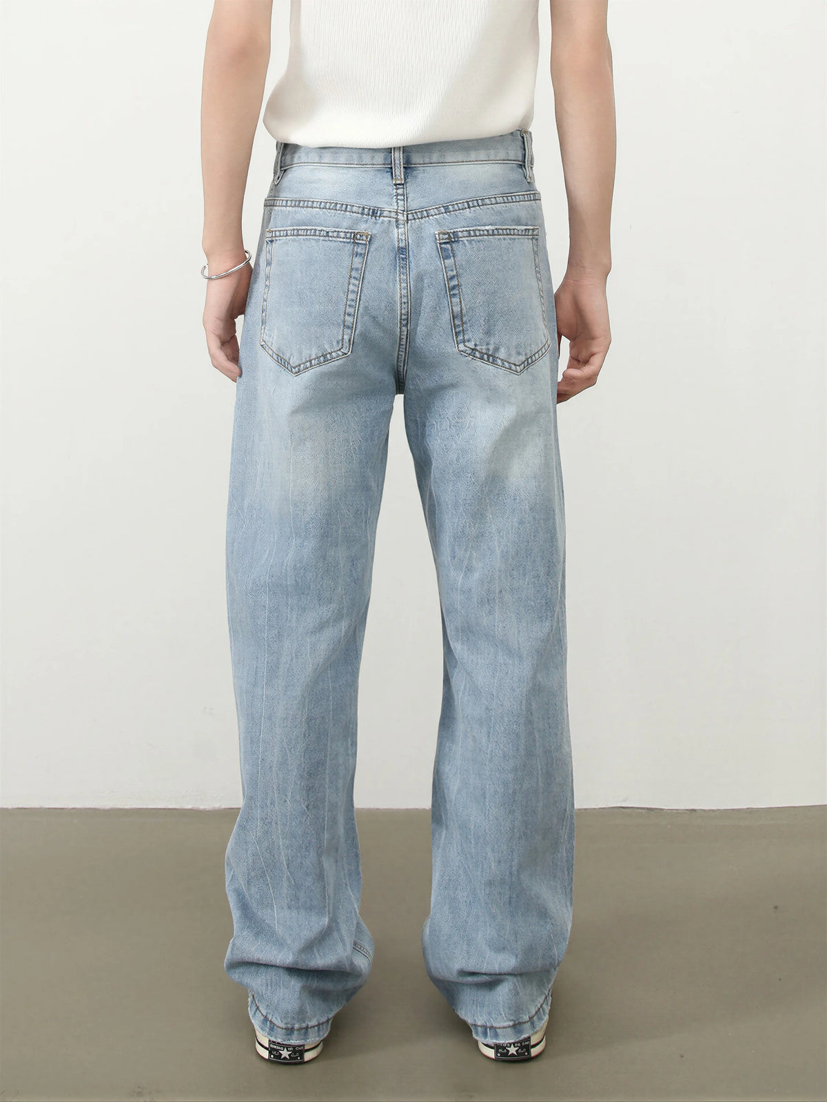 Vintage Washed Blue Distressed Jeans