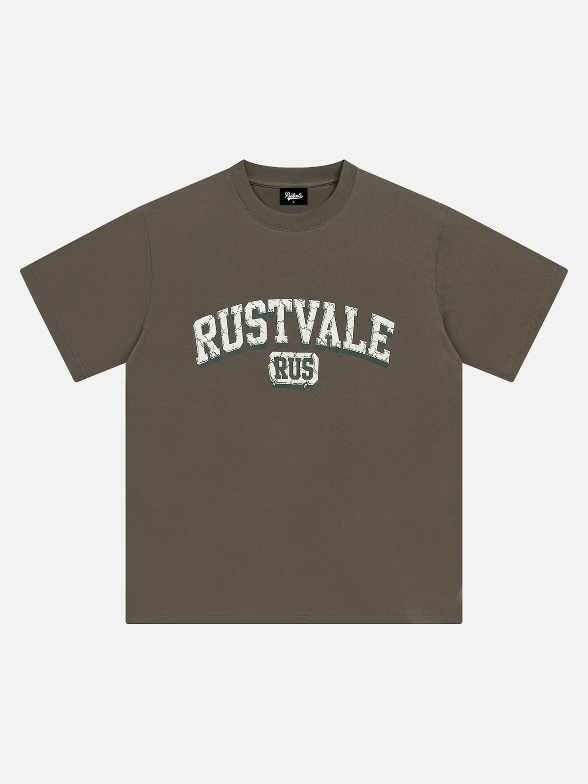 Schweres Baumwoll Stein-Print T-Shirt