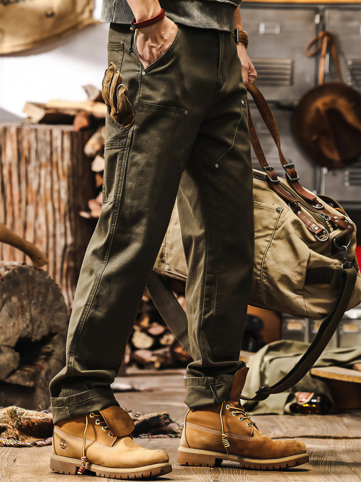 Maillard-style Straight-leg Casual Cargo Pants