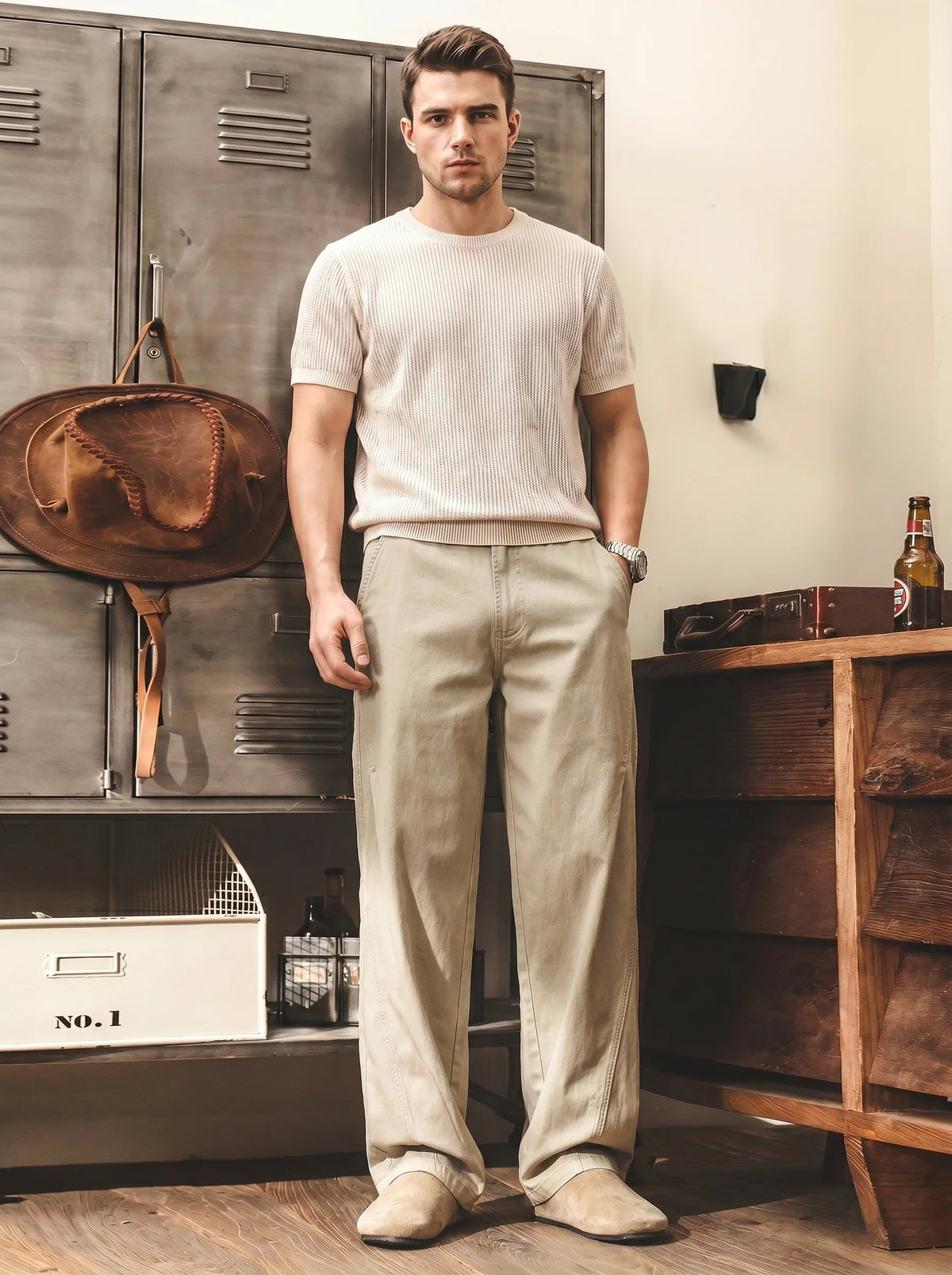Maillard-style Straight-leg Casual Cargo Pants