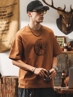 American Vintage-Style Printed Short-Sleeve T-Shirt