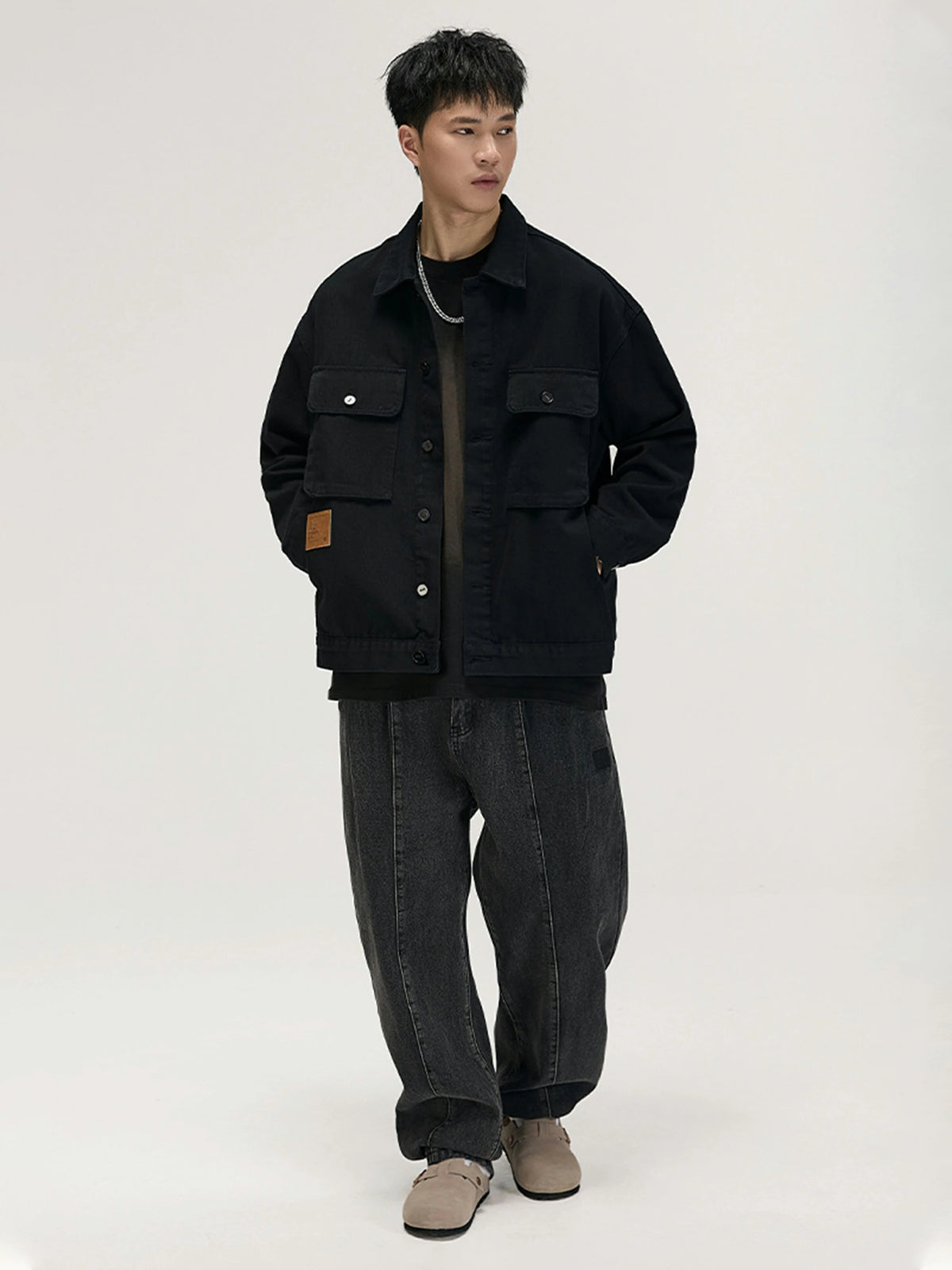 Retro Loose-fit Multi-pocket Denim Jacket