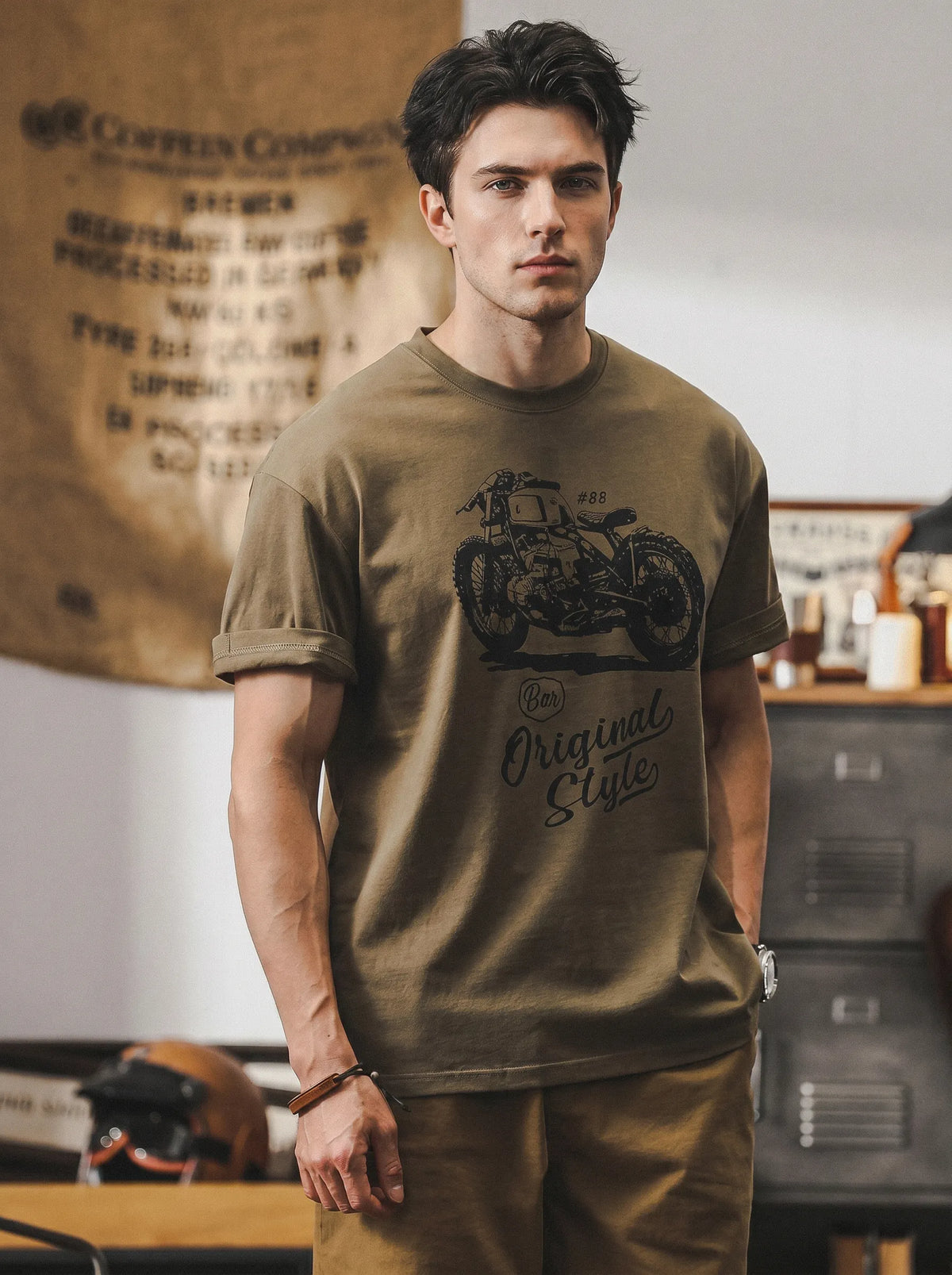 American Vintage-style Printed Short-sleeve T-shirt