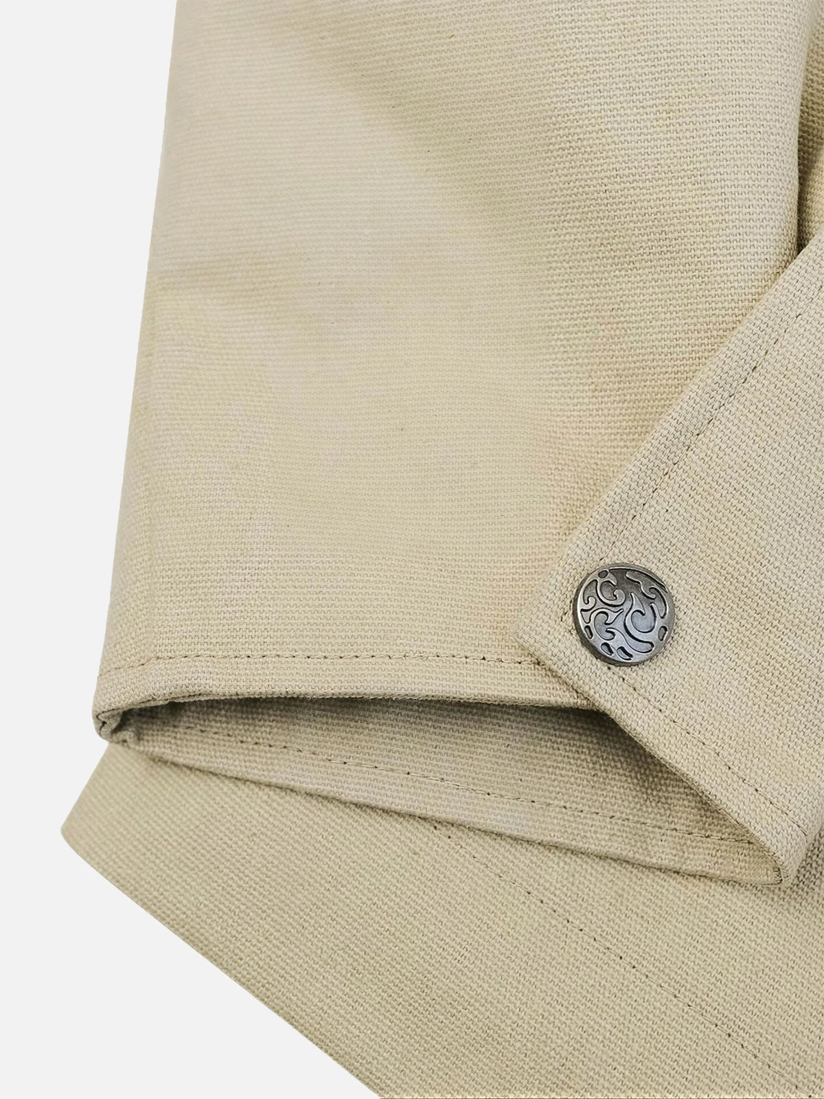 Barn-style Workwear Canvas Loose-fit Jacket