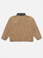 American-style Washed, Color-blocked Work Jacket
