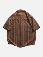 Corduroy Striped Short-sleeve Shirt