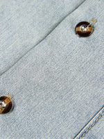 Retro Washed Denim Short-sleeve Shirt