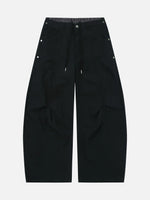 Faux Two-piece Loose-fit Canvas Cargo Pants