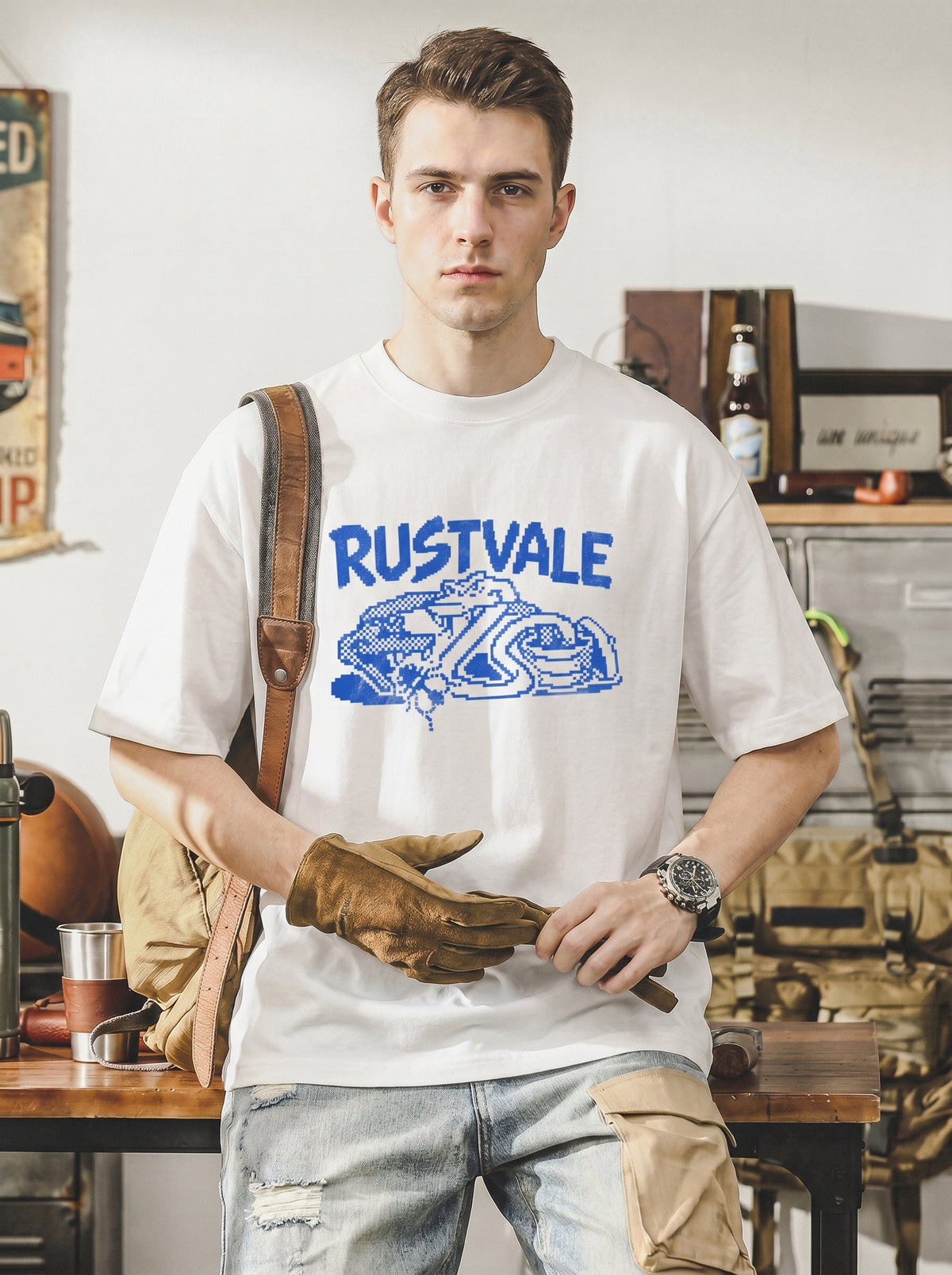 Rustvale Pixel Snake Tee