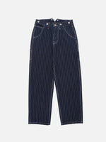 Wide-leg Striped Cargo Jeans (suspenders Not Included)