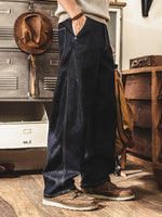 American-style Raw Denim Wide-leg "saber" Straight-fit Jeans