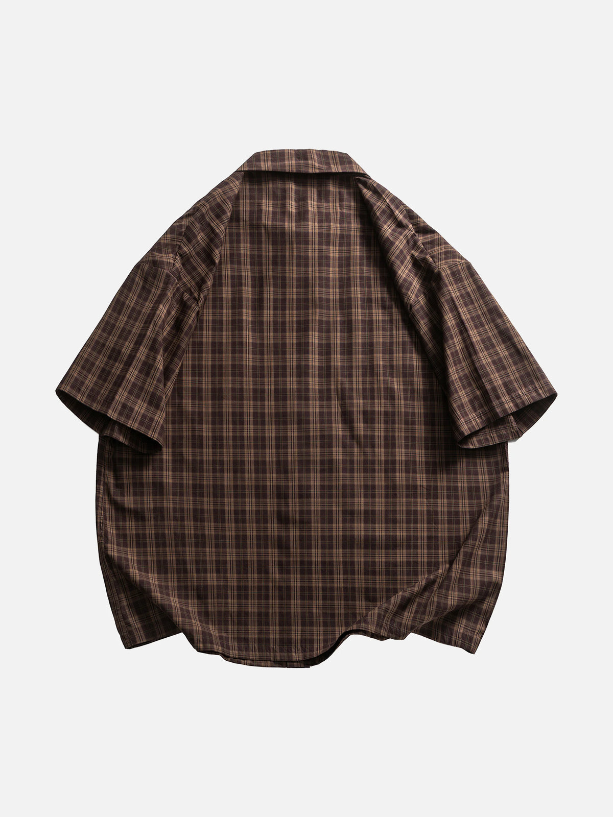 Oversized Plaid Short-sleeve Work Shirt