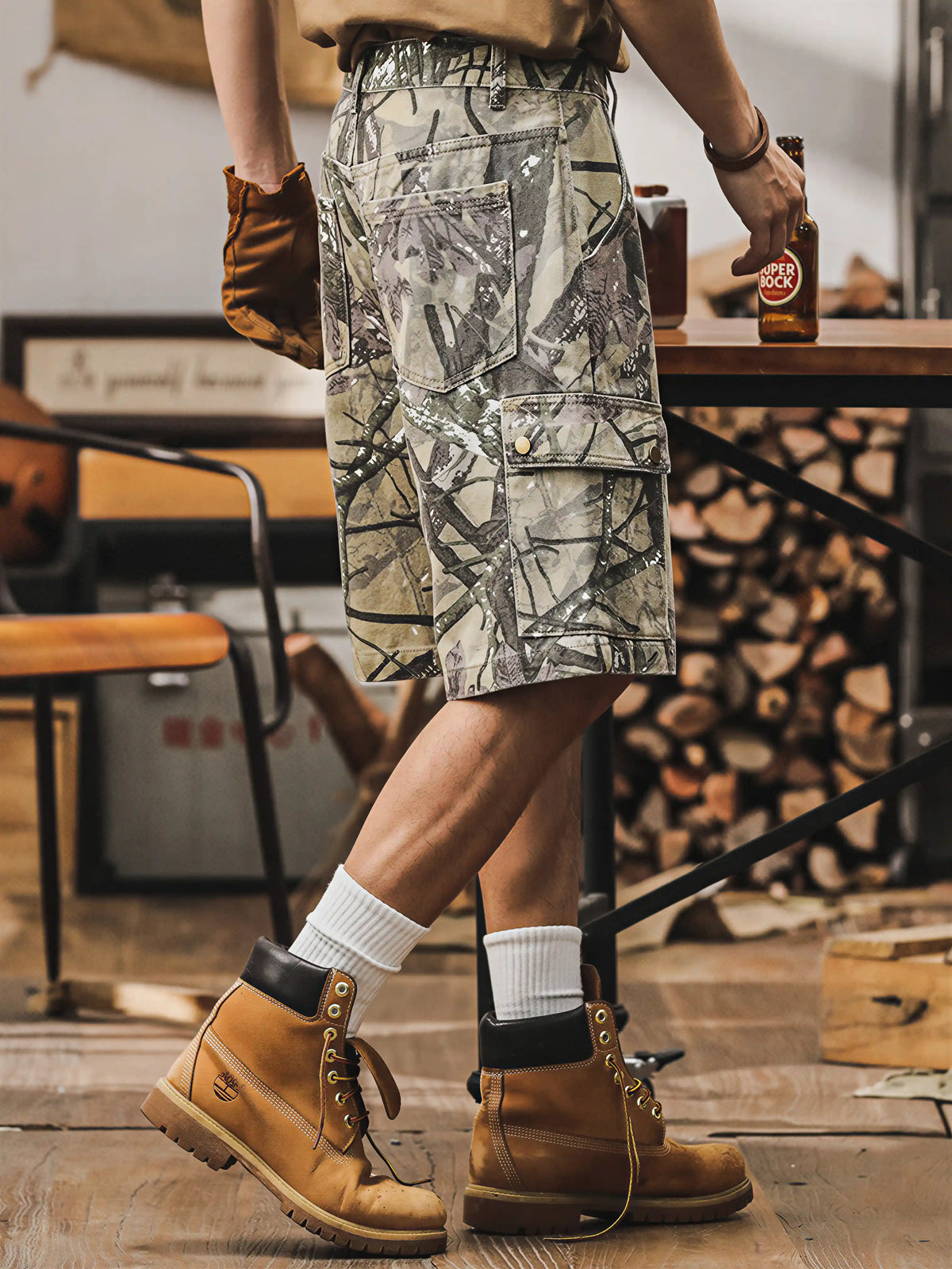 American-Style Camouflage Cargo Shorts