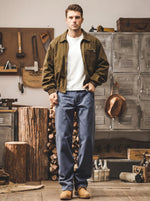Vintage-style Washed Denim Jeans