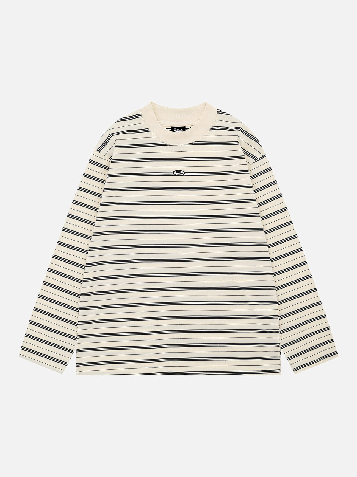 Color-block Striped Loose-fit Long-sleeve T-shirt