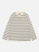 Color-block Striped Loose-fit Long-sleeve T-shirt