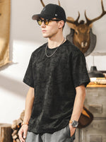Retro Irregular Flocked All-over Print T-shirt