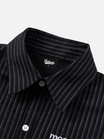 Retro Loose-fit Striped Faux Two-piece Long-sleeve Shirt