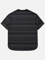 Loose-fit Striped T-shirt With Pocket Embroidery