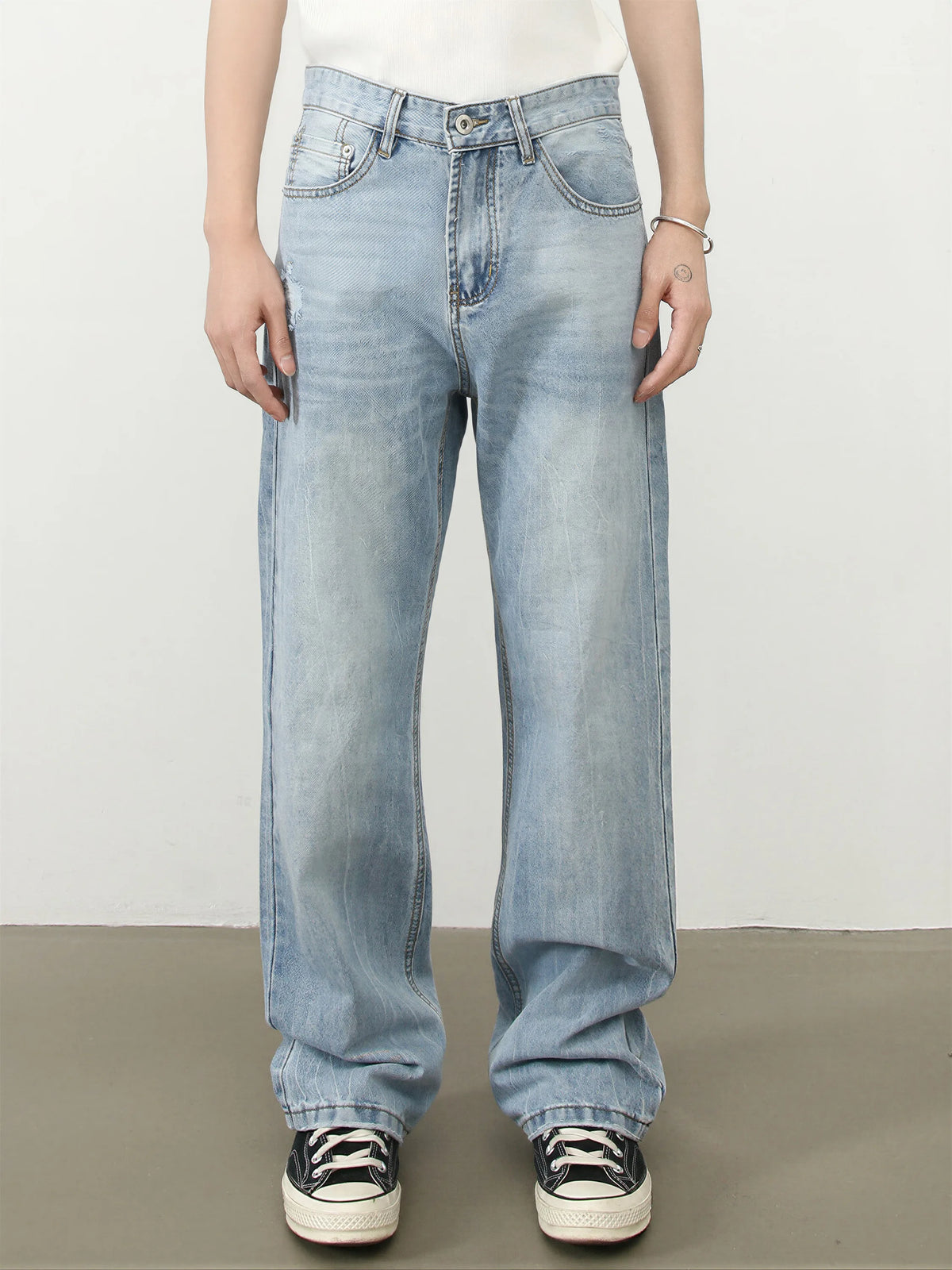 Vintage Washed Blue Distressed Jeans
