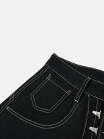 Jeans With Vintage Aircraft Buckle Design