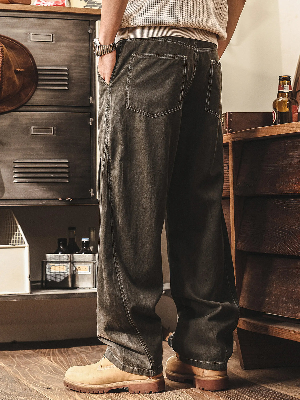 Maillard-style Straight-leg Casual Cargo Pants