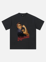 Camiseta Retro Oversize de Algodón Pesado