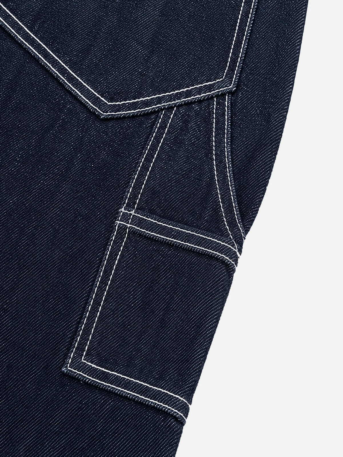 Retro Striped Denim Overalls