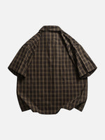 Oversized Plaid Short-sleeve Work Shirt