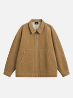 Loose-fit Corduroy Jacket With Turn-down Collar