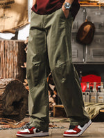 Retro Maillard-style Straight-leg Cargo Pants
