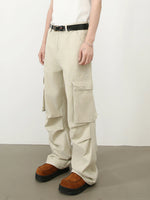 Multi-pocket Loose-fit Wide-leg Cargo Pants