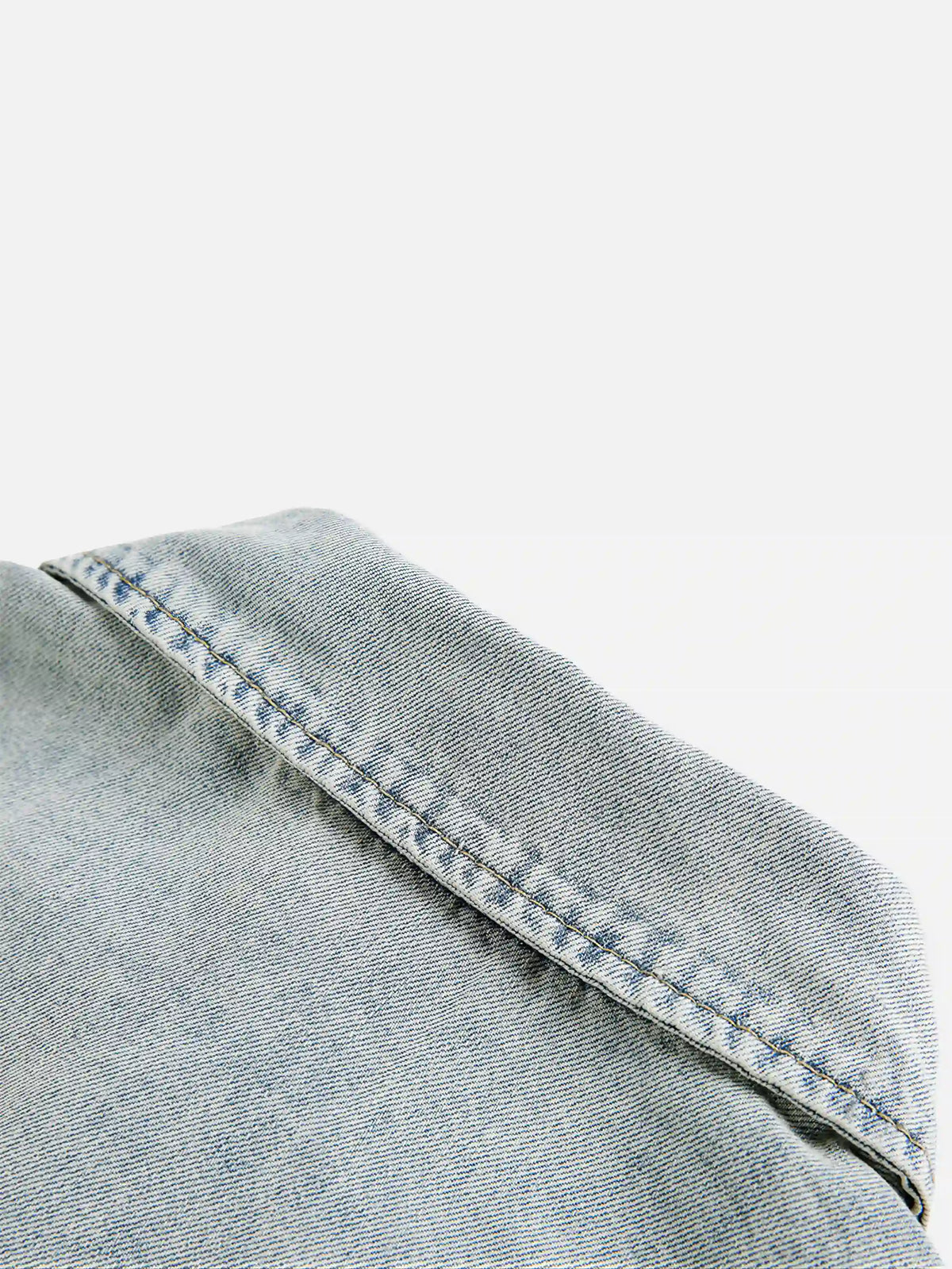 Retro Washed Denim Short-sleeve Shirt