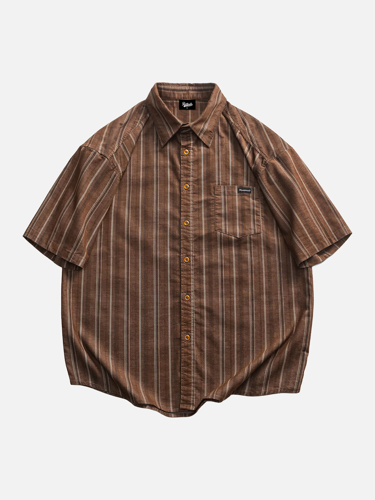 Corduroy Striped Short-sleeve Shirt