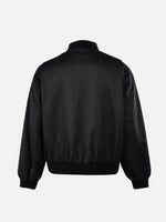 Retro Riveted & Pleated Baseball Jacket