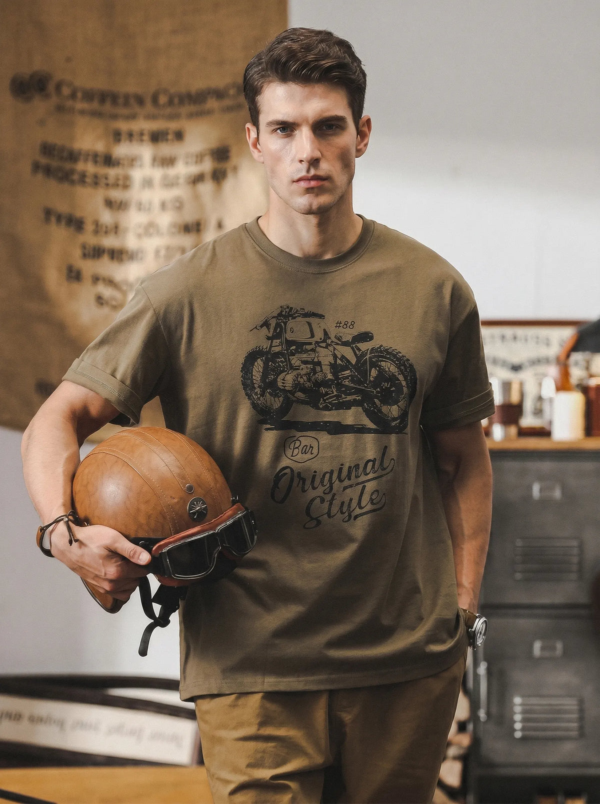 American Vintage-style Printed Short-sleeve T-shirt