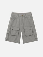 Retro Washed Multi-pocket Cargo Shorts