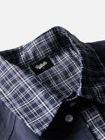Retro Plaid Faux Two-piece Spliced short-sleeve Shirt