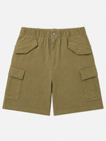 Retro Americana-style Military Multi-pocket Cargo Shorts