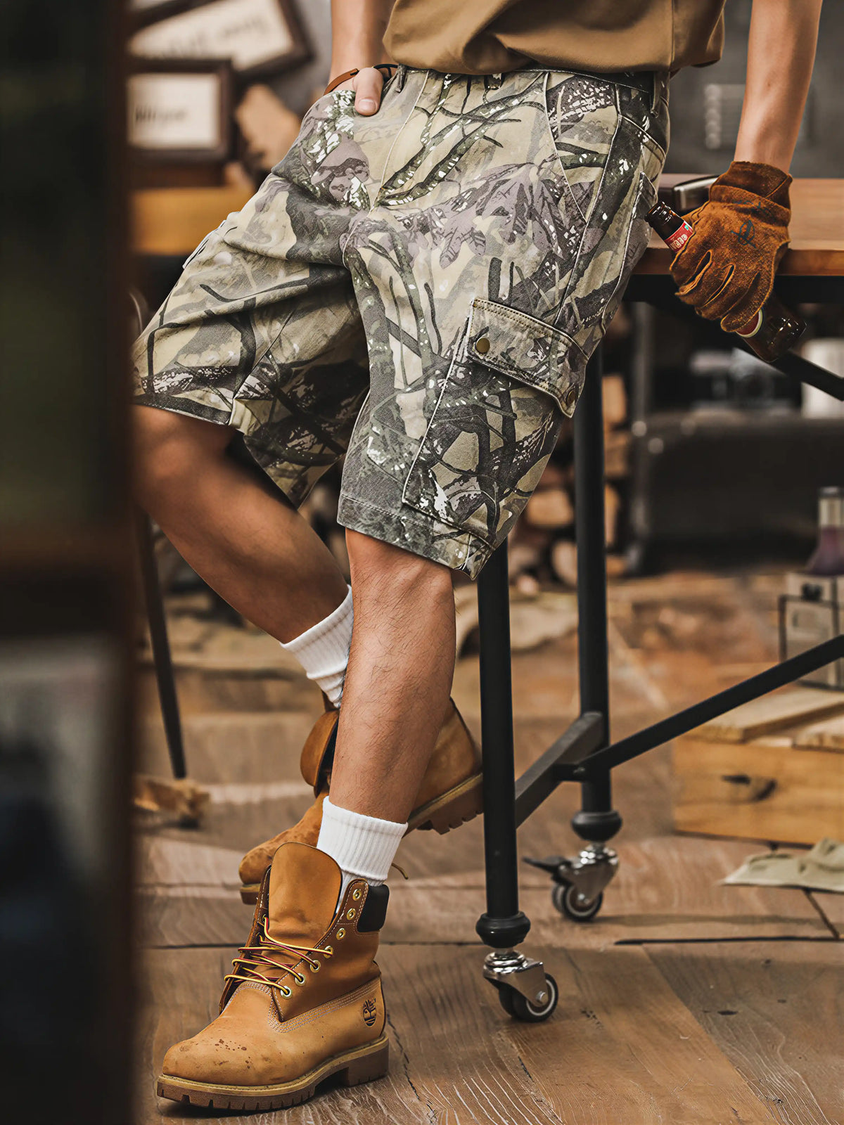 American-Style Camouflage Cargo Shorts