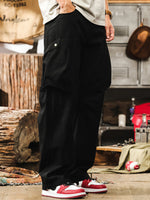 Vintage-style Curved-seam Wide-leg Utility Trousers