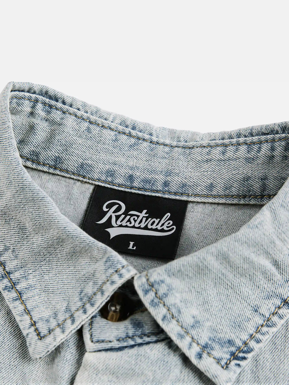 Retro Washed Denim Short-sleeve Shirt