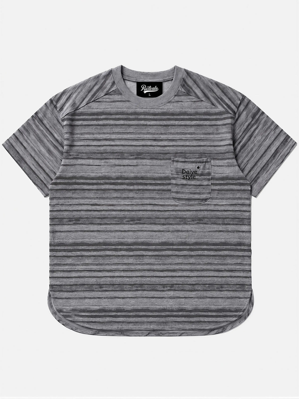 Loose-fit Striped T-shirt With Pocket Embroidery