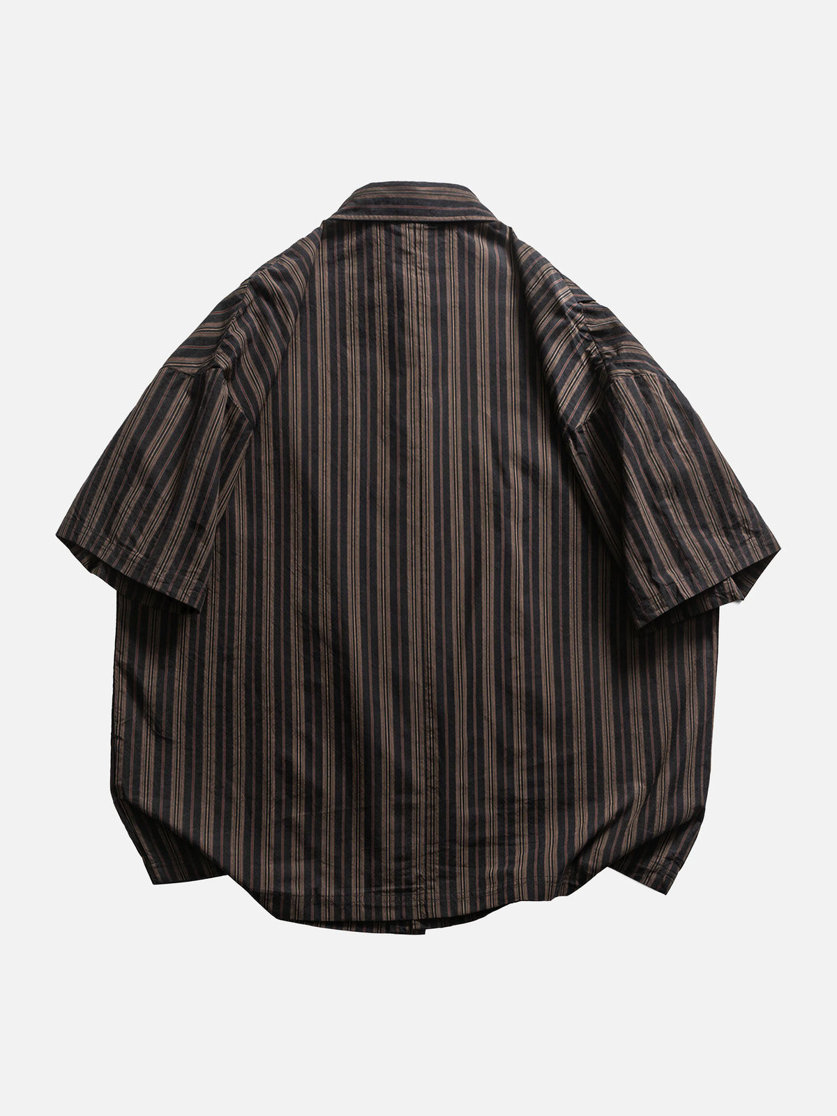Oversized Striped Short-sleeve Work Shirt
