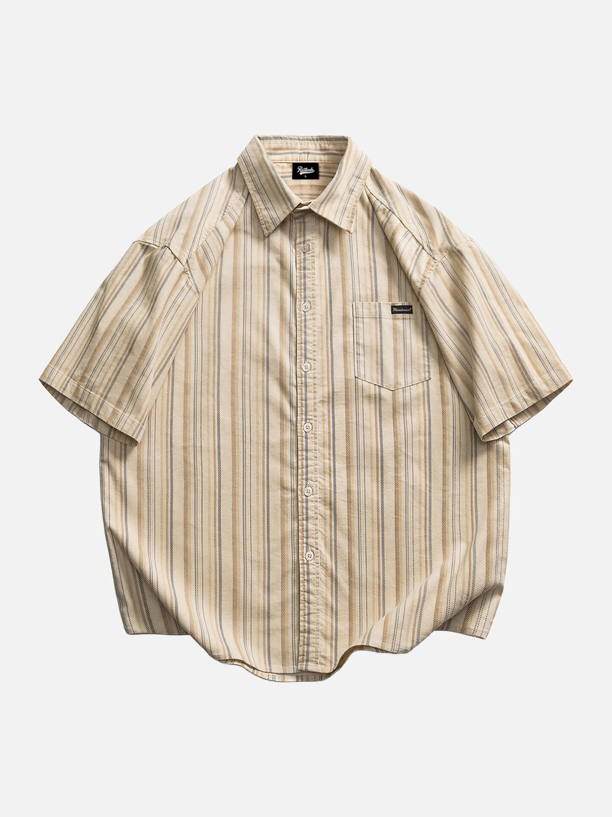 Corduroy Striped Short-sleeve Shirt