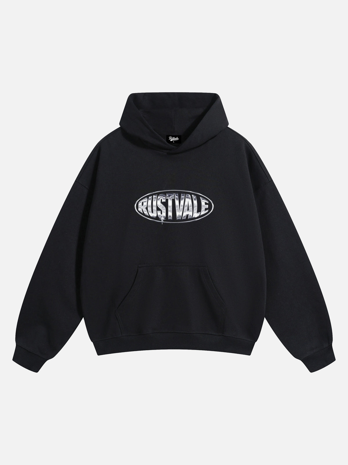 Minimal Metallic Logo Hoodie