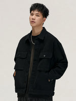 Retro Loose-fit Multi-pocket Denim Jacket