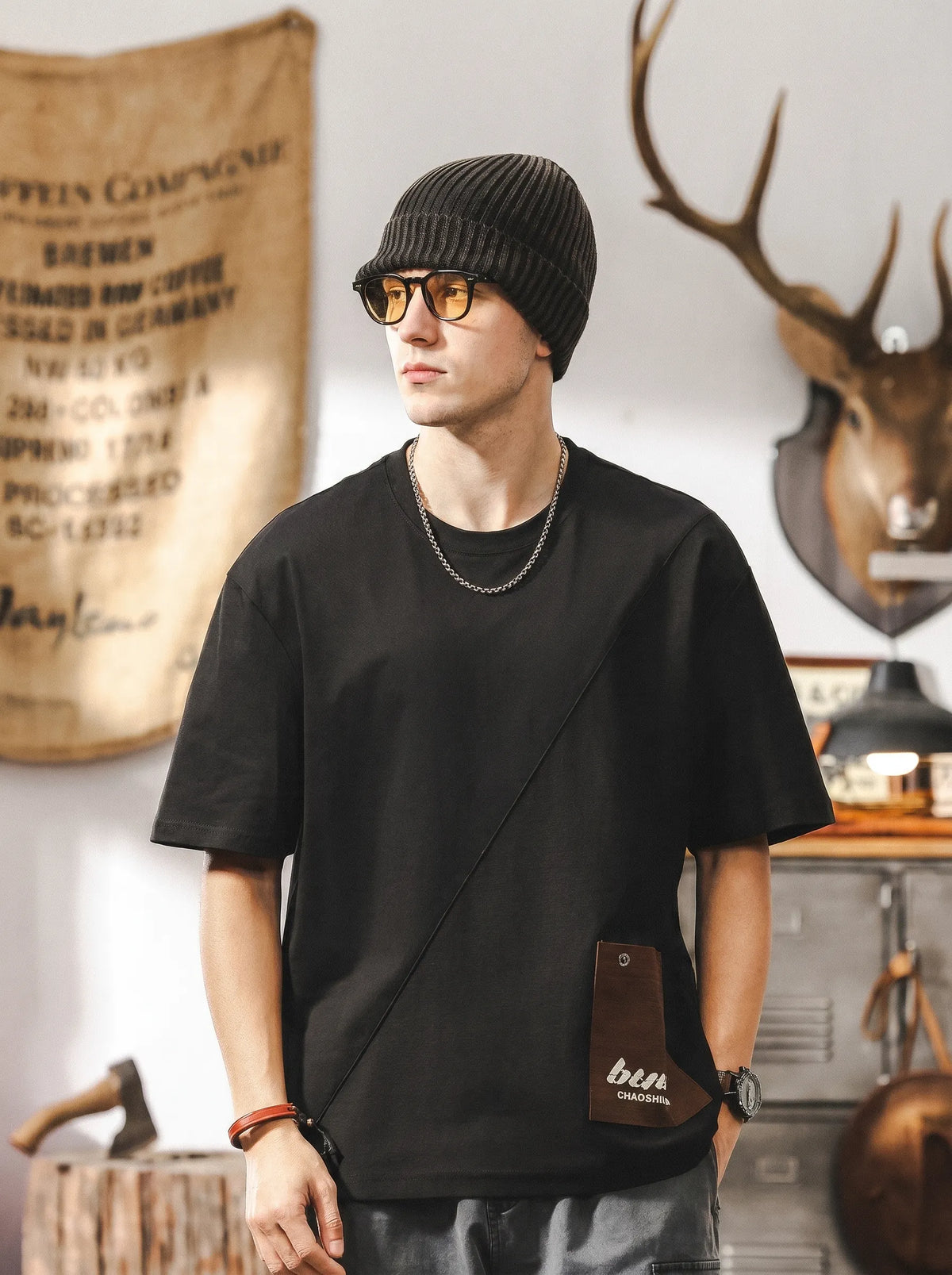 Premium-feel Paneled Pure Cotton T-shirt